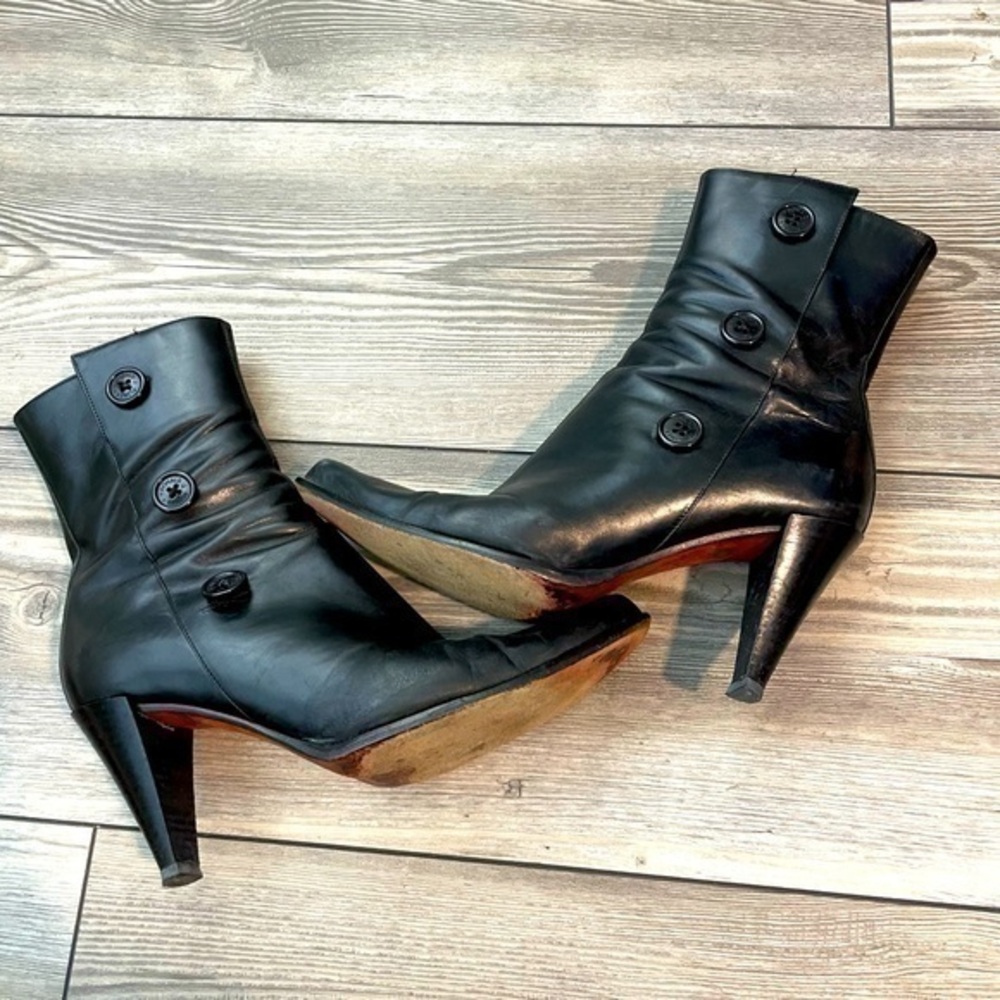 Donald Pliner Black Leather Mid-Calf Boots | Size 7 Zippered Side Boots